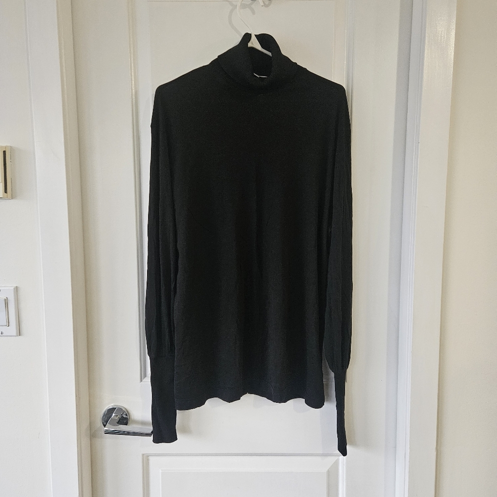 Agolde Black Long Sleeve Turtleneck Top Size Medium